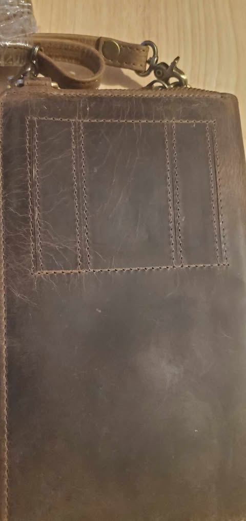 Pochette de téléphone et portefeuille tout en un en cuir de vachette 521004
