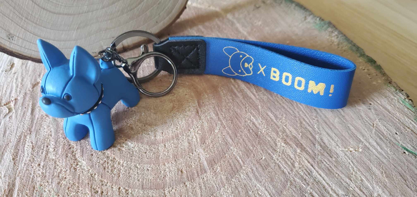 Porte clés Bouledogue bleu