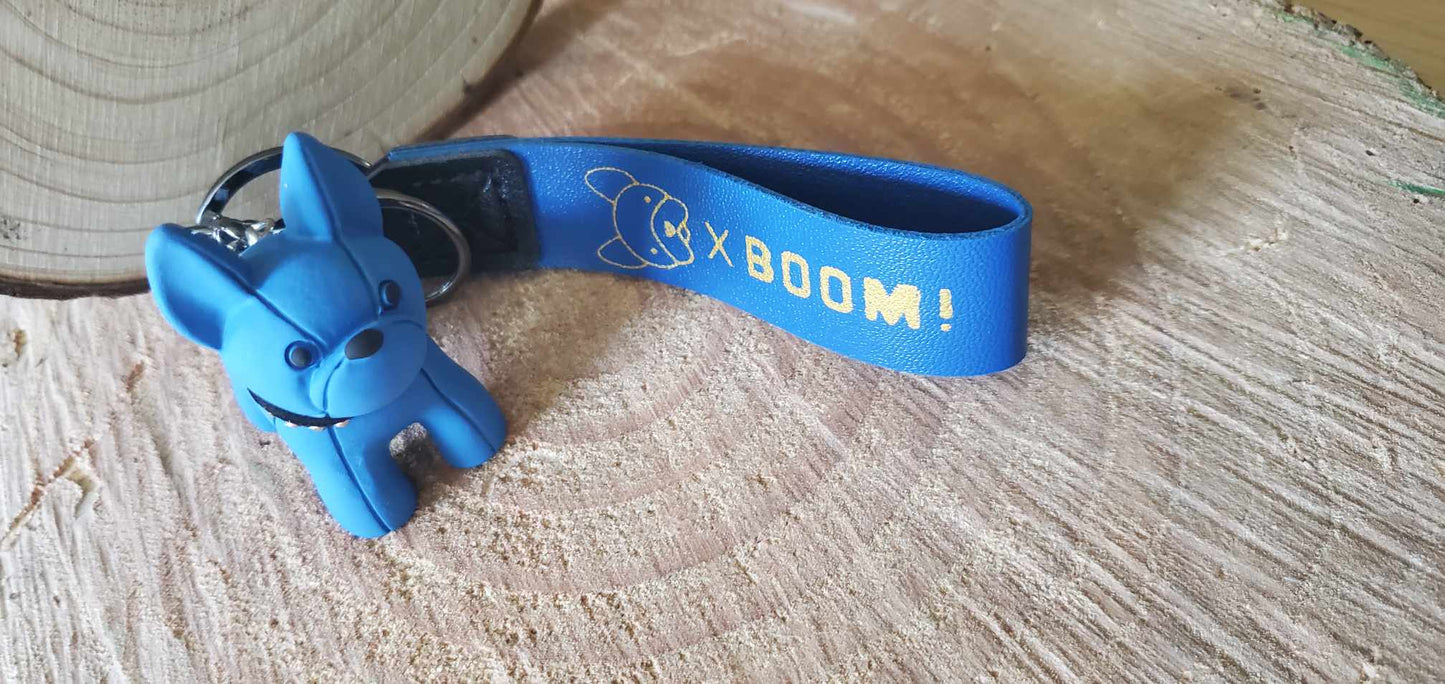 Porte clés Bouledogue bleu