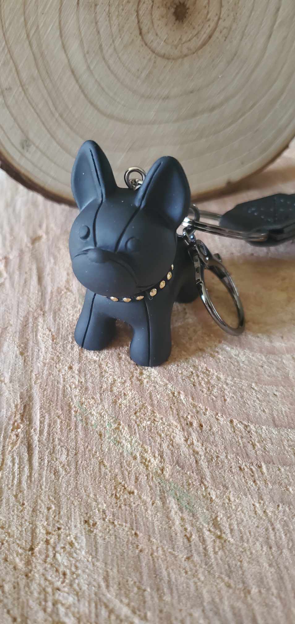 Porte clé Bouledogue français bleu