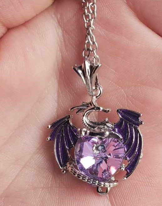 Collier dragon violet