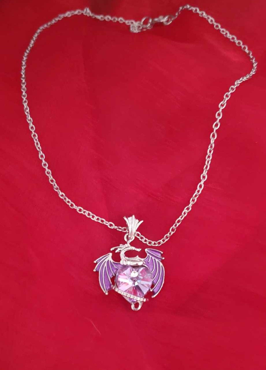 Collier dragon violet
