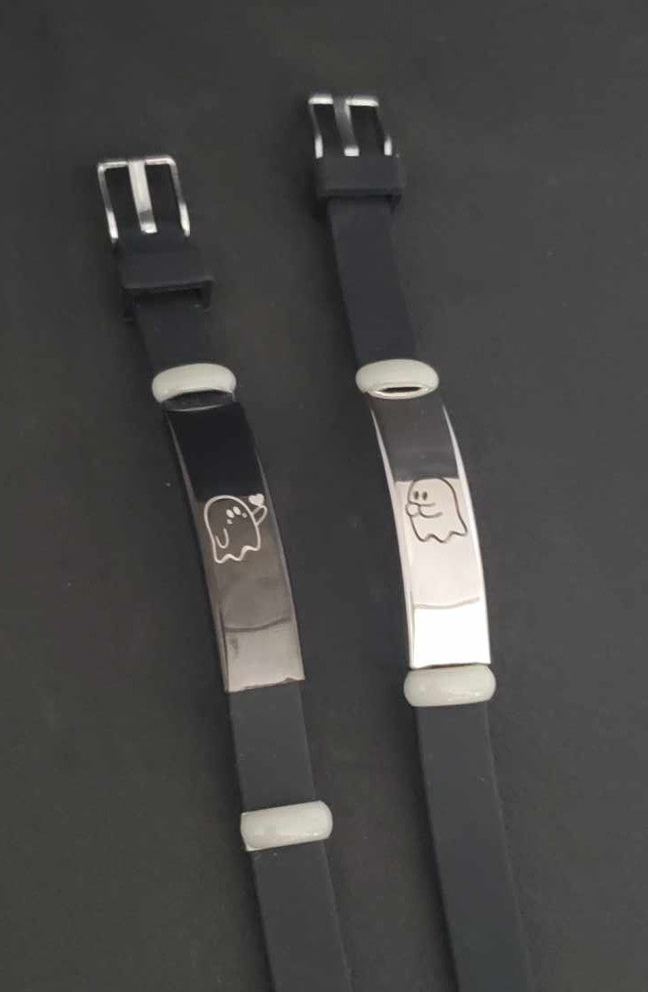 Bracelets couple de fantômes en acier inoxydable