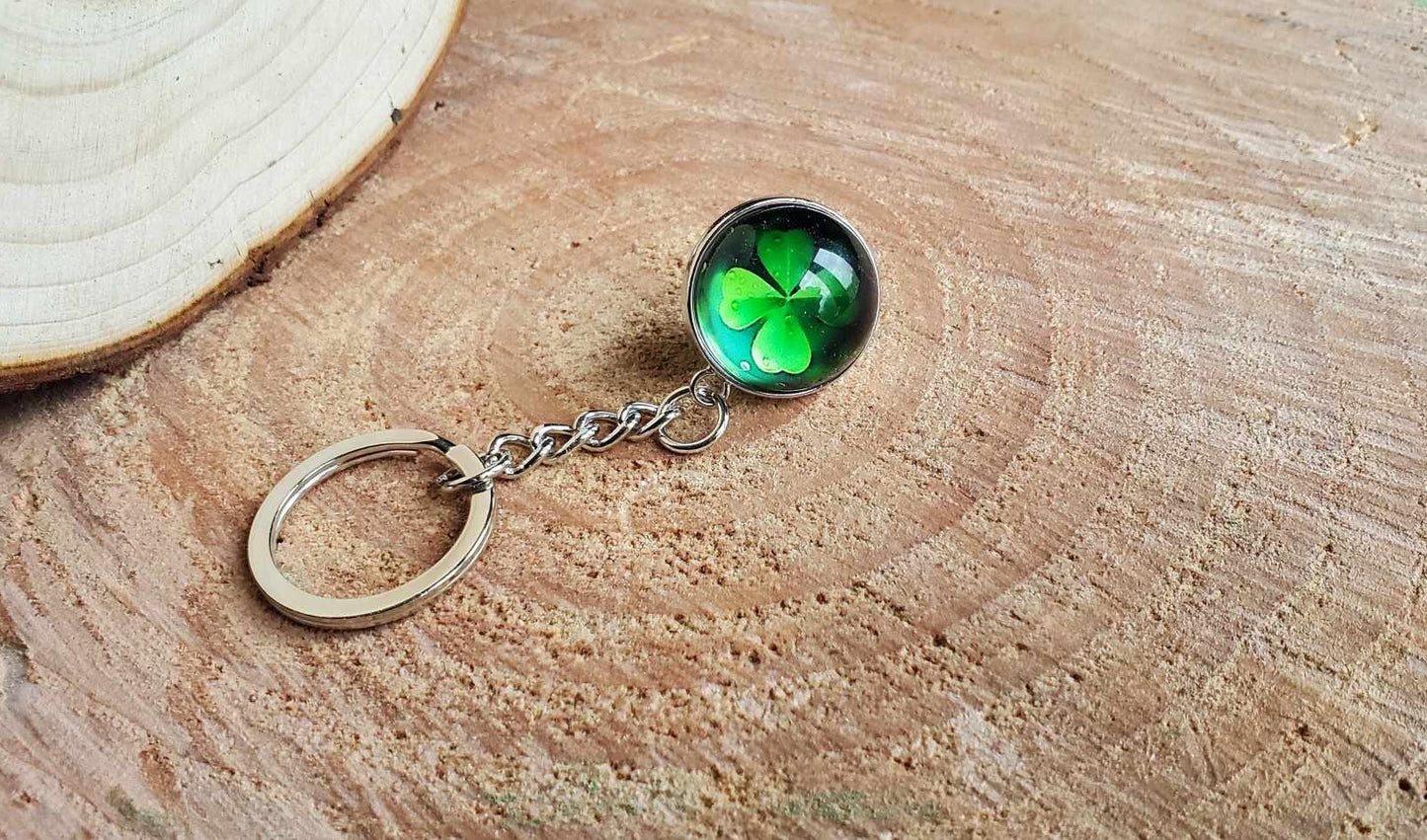 Porte-clé trèfle à quatre feuilles