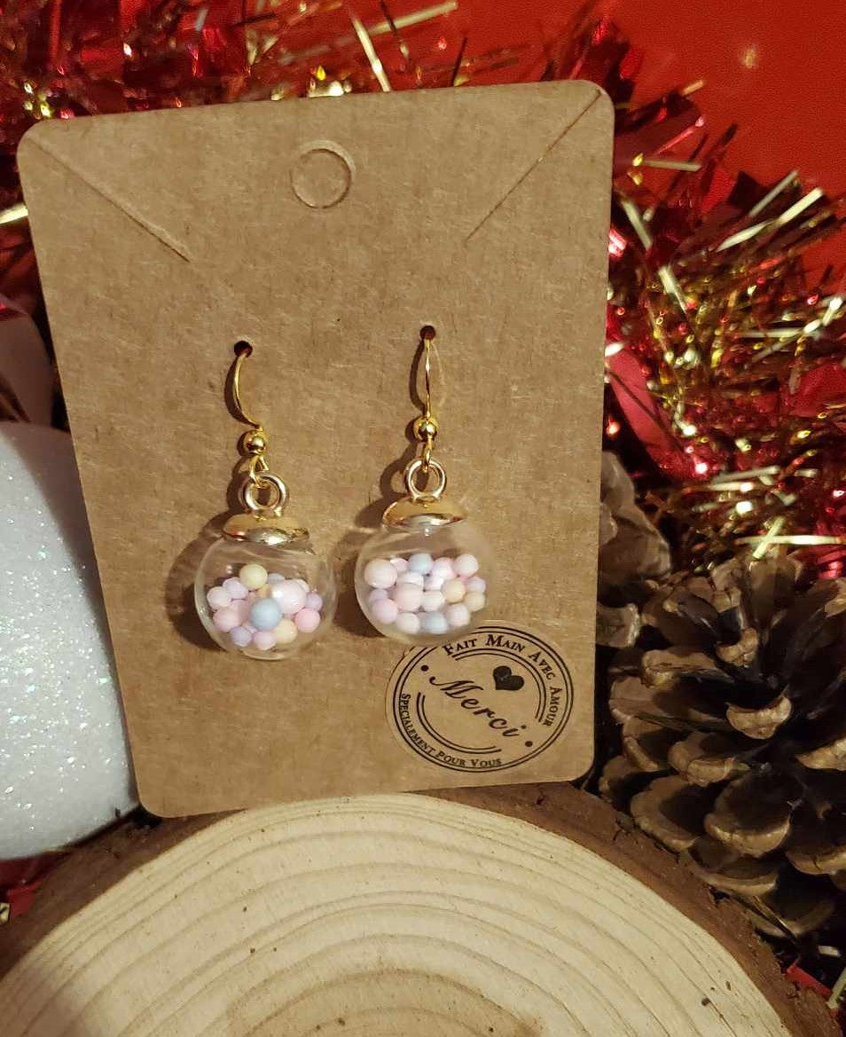 Boucles d'oreilles boule de noël