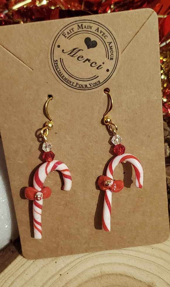 Boucles d'oreilles cannes à sucre