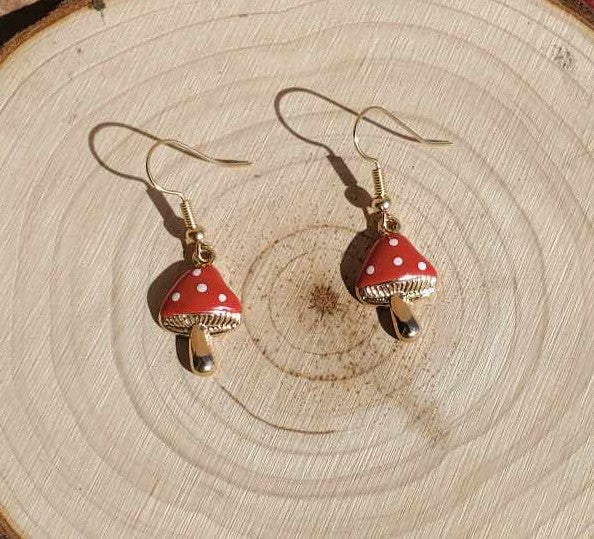 Boucles d'oreilles champignons