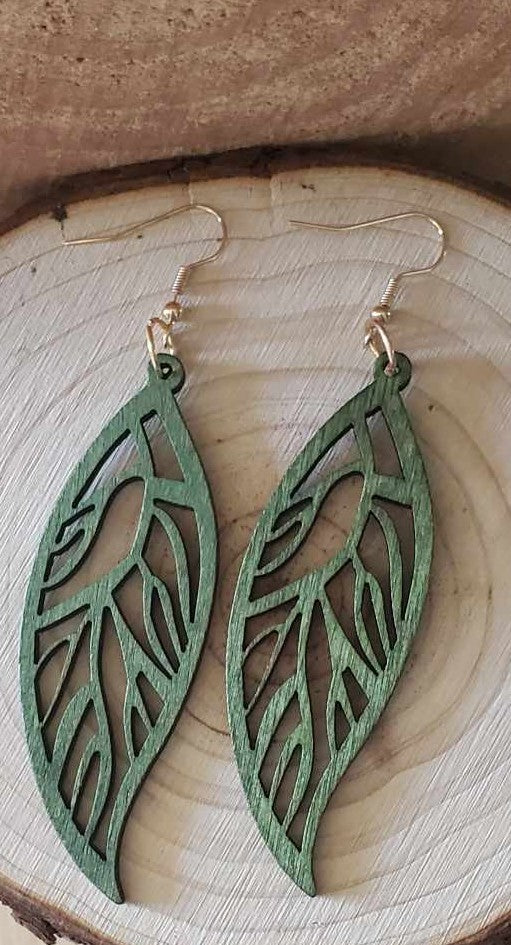Boucles d'oreilles feuilles allongées