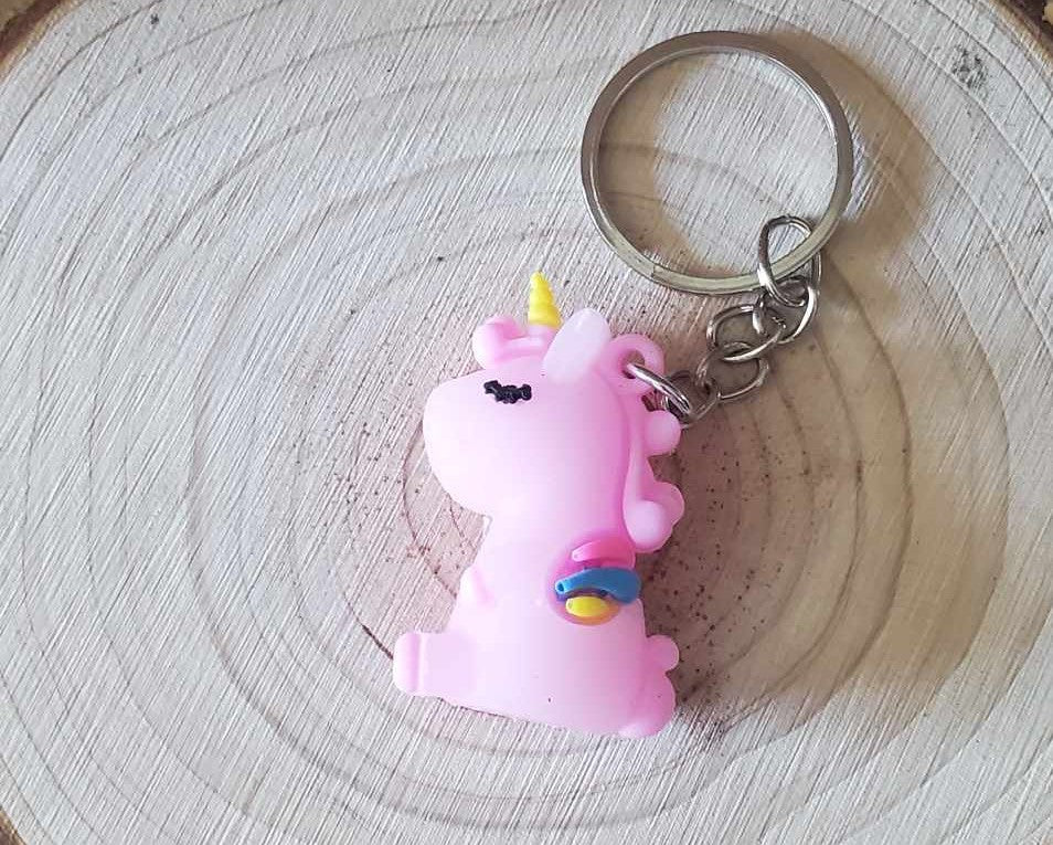 Petit porte clés licorne rose