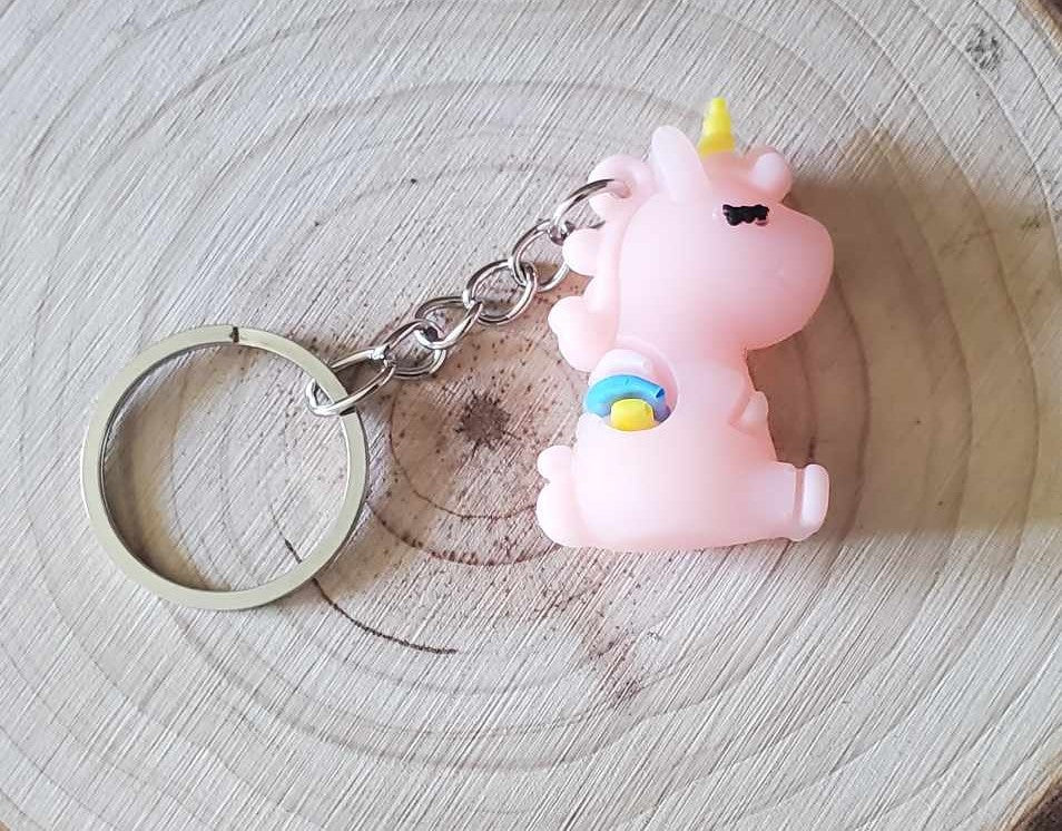 Petit porte clés licorne rose
