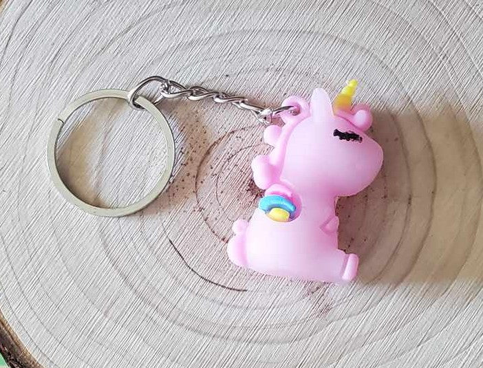 Petit porte clés licorne rose