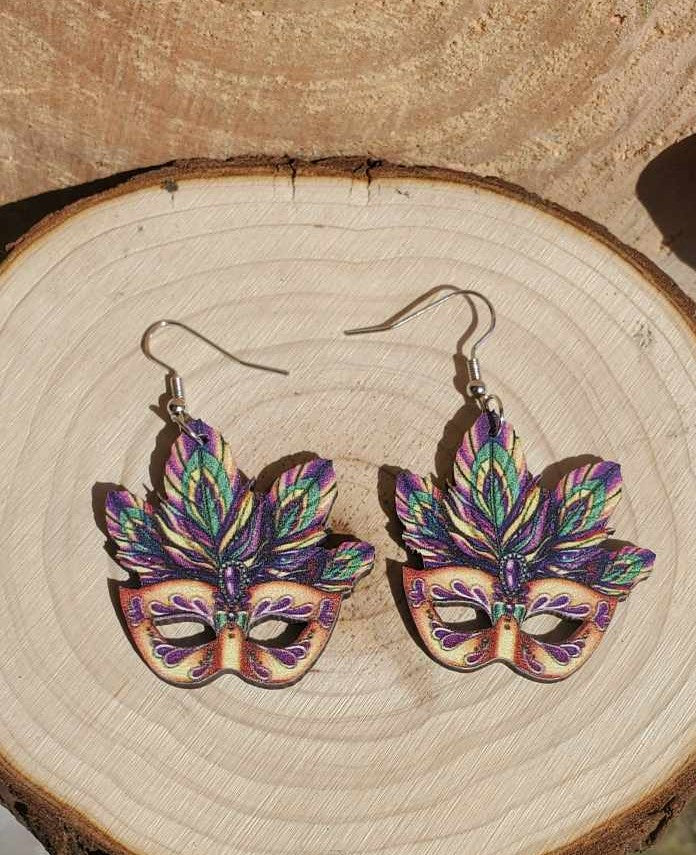 Boucles d'oreilles masque de carnaval