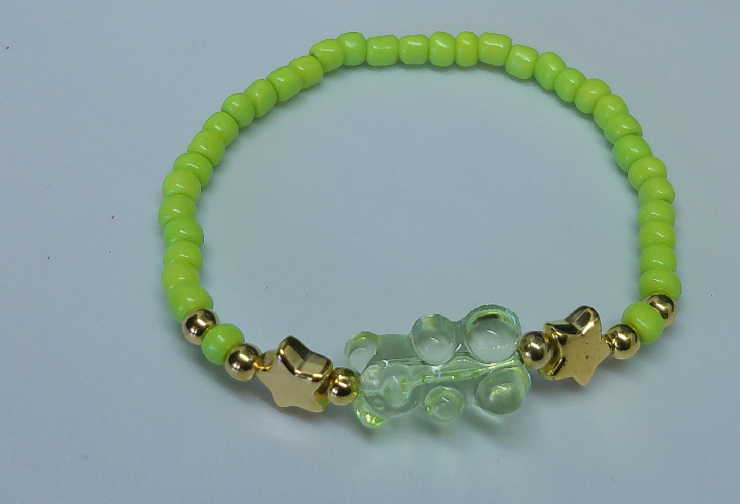 Bracelet ourson en perles vert