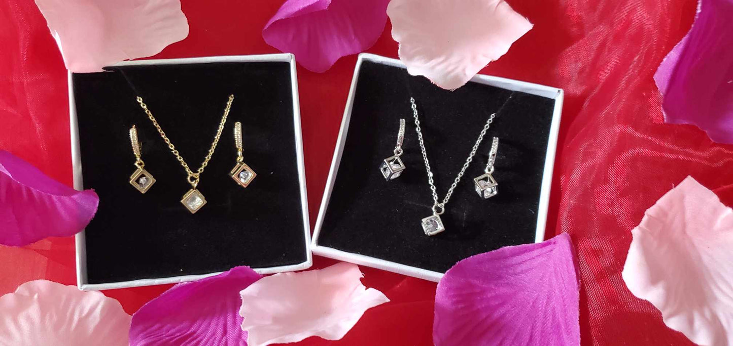 Parure dorée en acier inoxydable