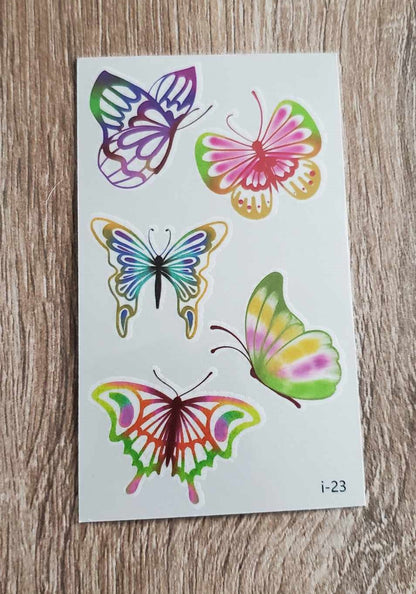 Tatouage éphémère coloré papillon