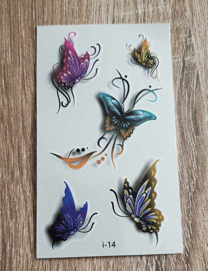 Tatouage éphémère coloré papillon