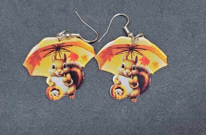 Boucles d'oreilles écureuil d'automne