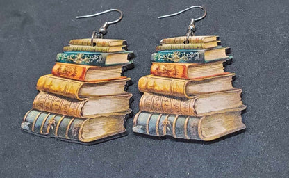 Boucles d'oreilles livres et grimoires