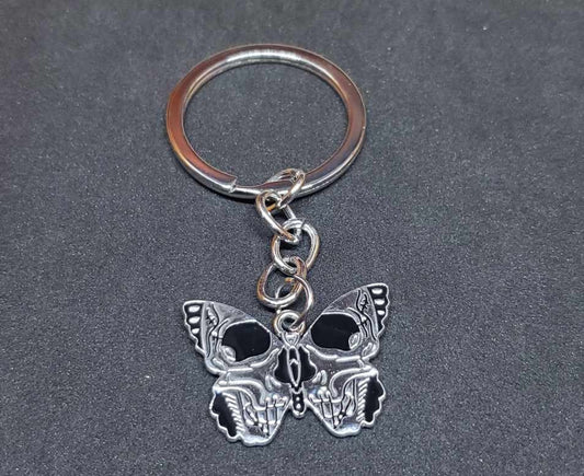 Porte clefs papillon tête de mort