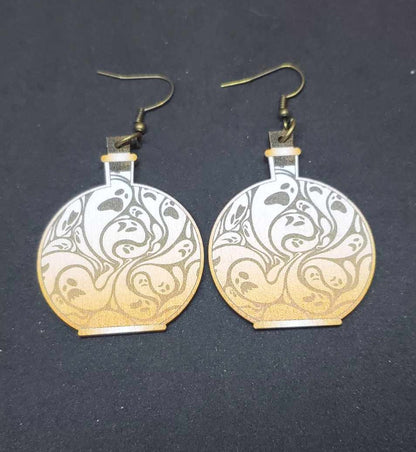 Boucles d'oreilles potion en bois