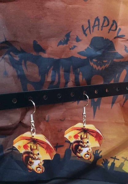 Boucles d'oreilles écureuil d'automne