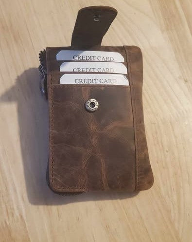 Porte monnaie tout en un en cuir de vachette  591604