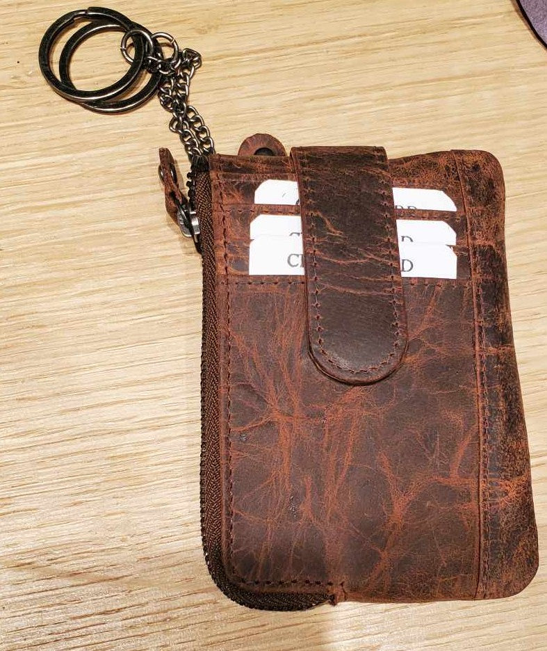 Porte monnaie tout en un en cuir de vachette  591604