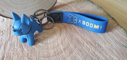 Porte clés Bouledogue bleu