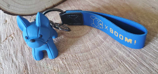 Porte clés Bouledogue bleu
