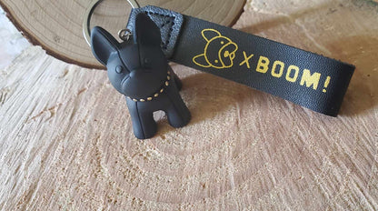 Porte clé Bouledogue français bleu