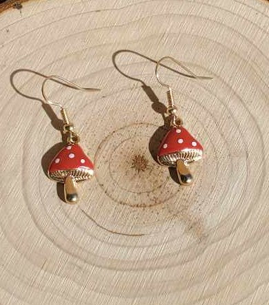 Boucles d'oreilles champignons