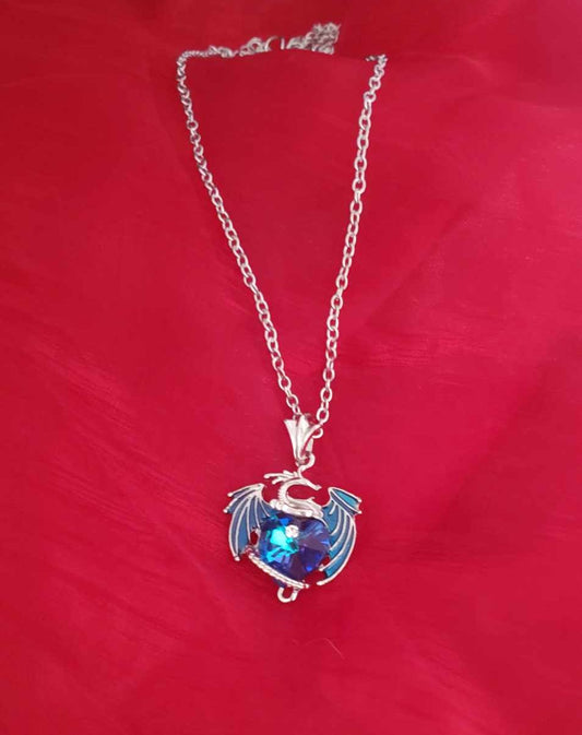 Collier dragon bleu