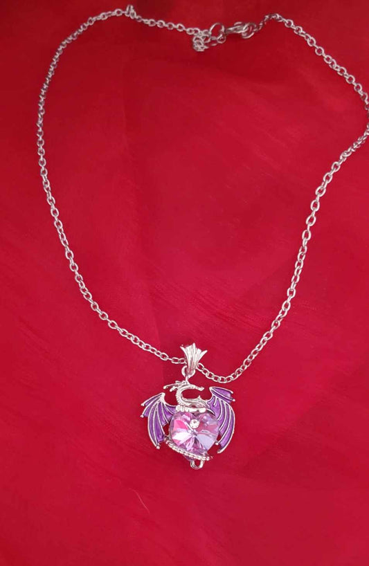 Collier dragon violet