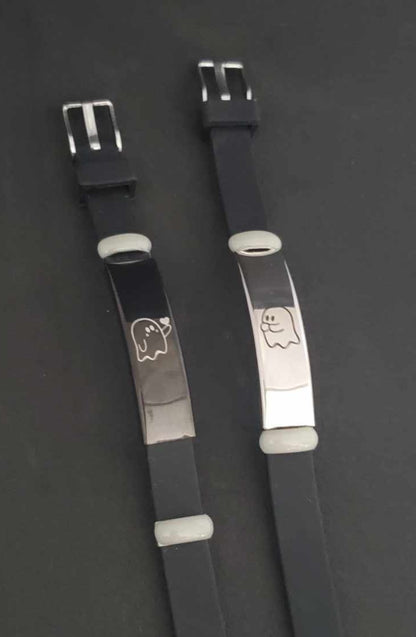 Bracelets couple de fantômes en acier inoxydable