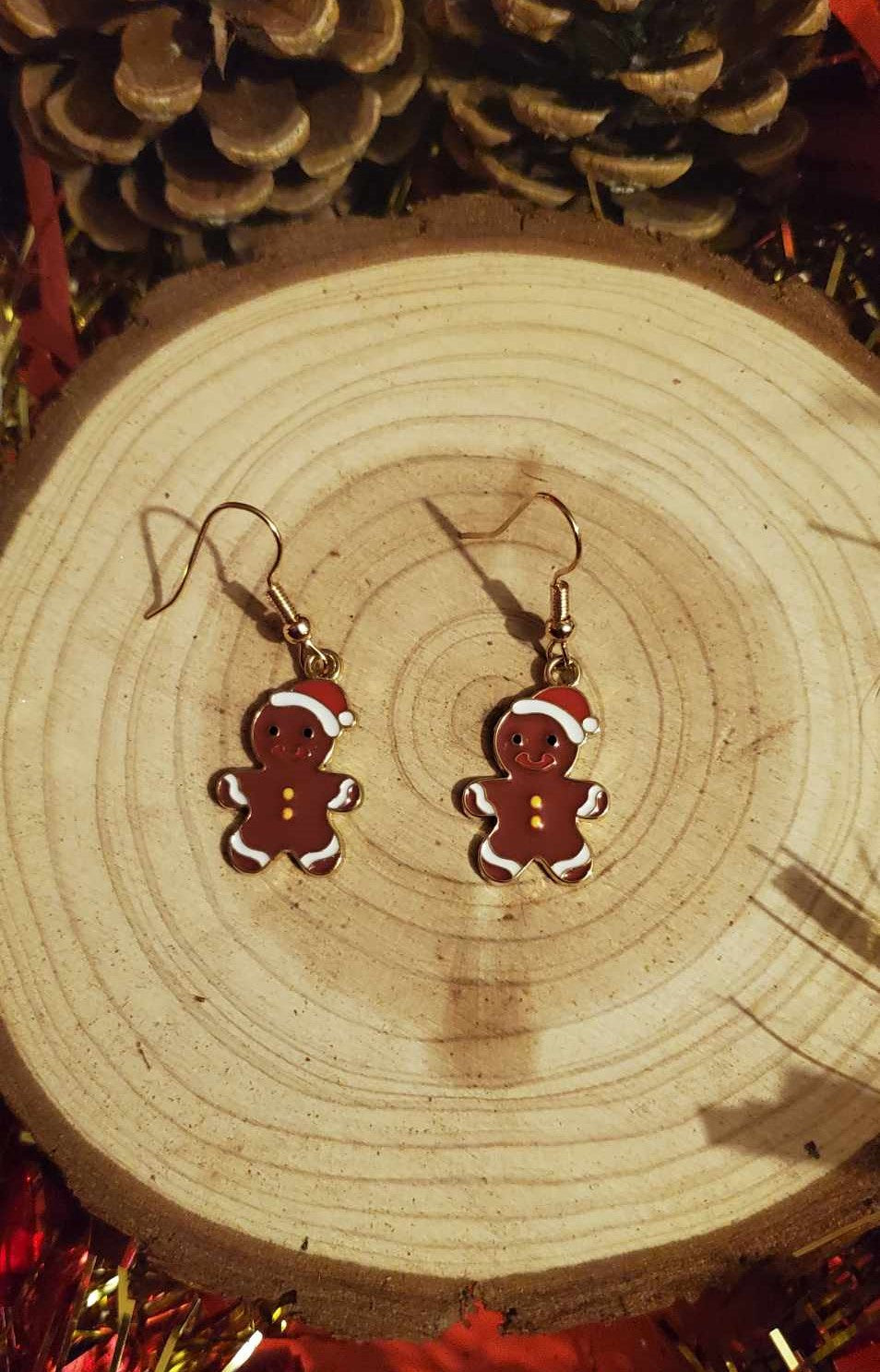 Boucles d'oreilles pain d'épice