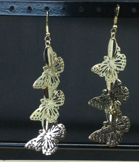 Longues boucles d'oreilles papillons