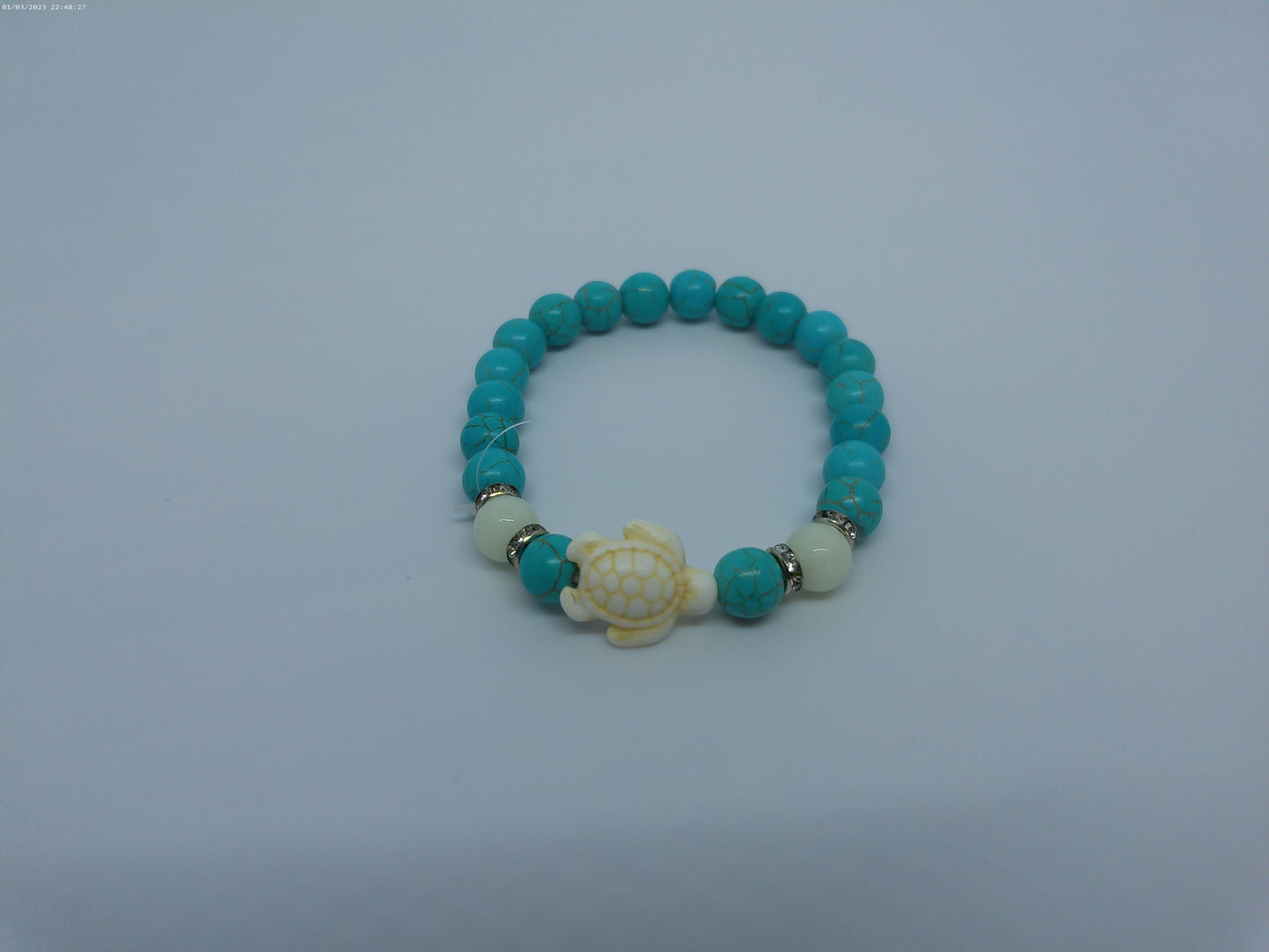 Bracelet tortue phosphorescent (Howlite)