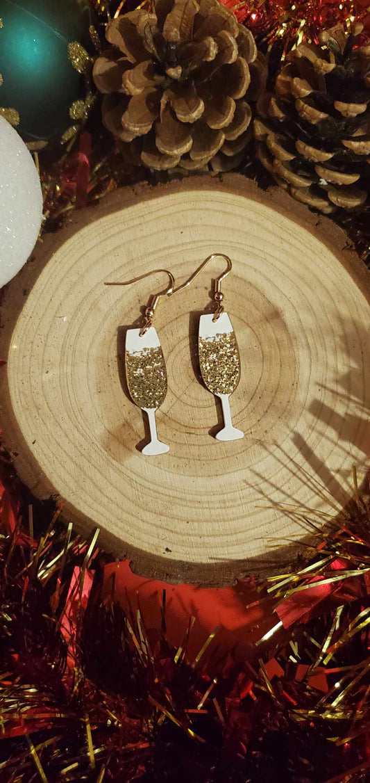 Boucles d'oreilles coupe de champagne