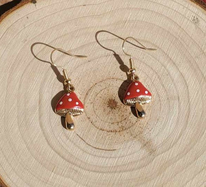 Boucles d'oreilles champignons