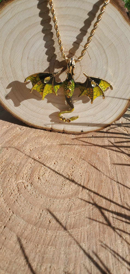 Collier dragon jaune