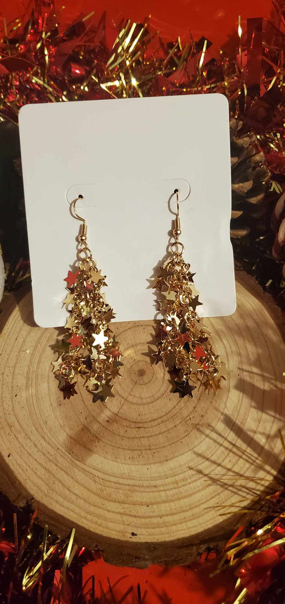 Boucles d'oreilles pendantes étoiles filantes