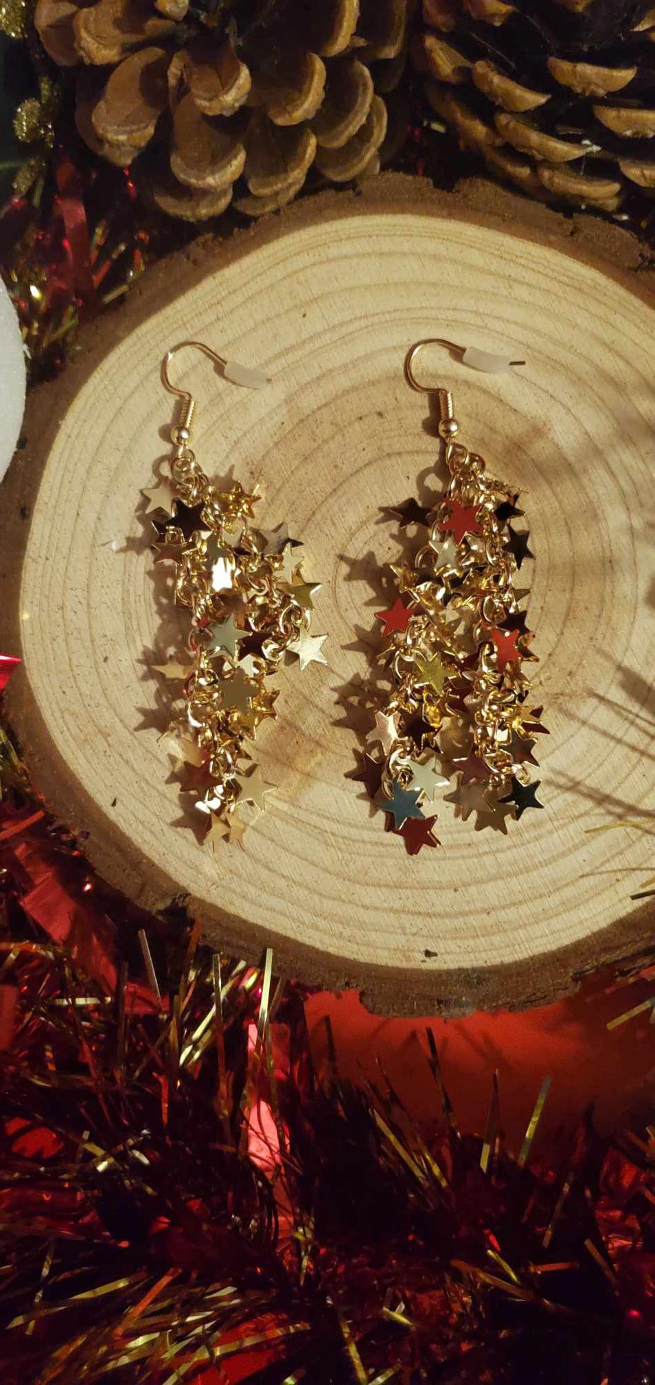 Boucles d'oreilles pendantes étoiles filantes