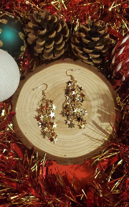Boucles d'oreilles pendantes étoiles filantes