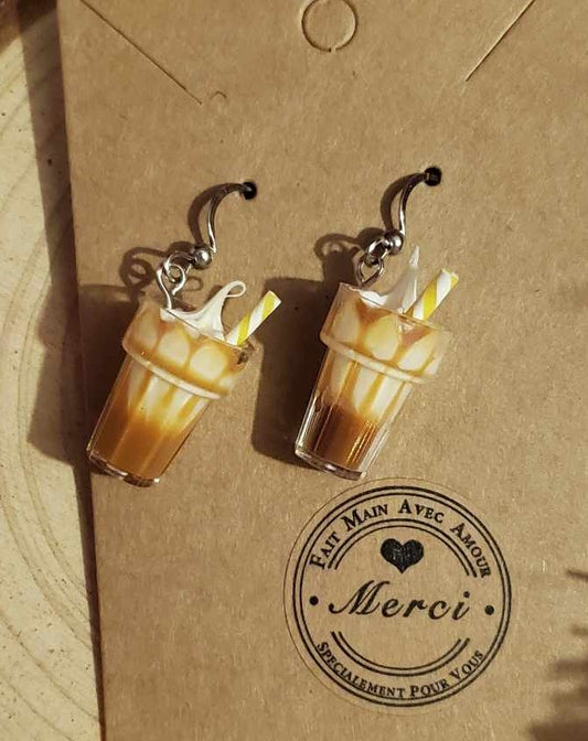 Boucles d'oreilles frappuccino