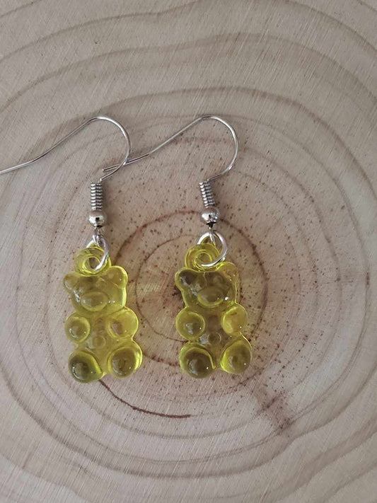 Boucles d'oreilles oursons jaunes