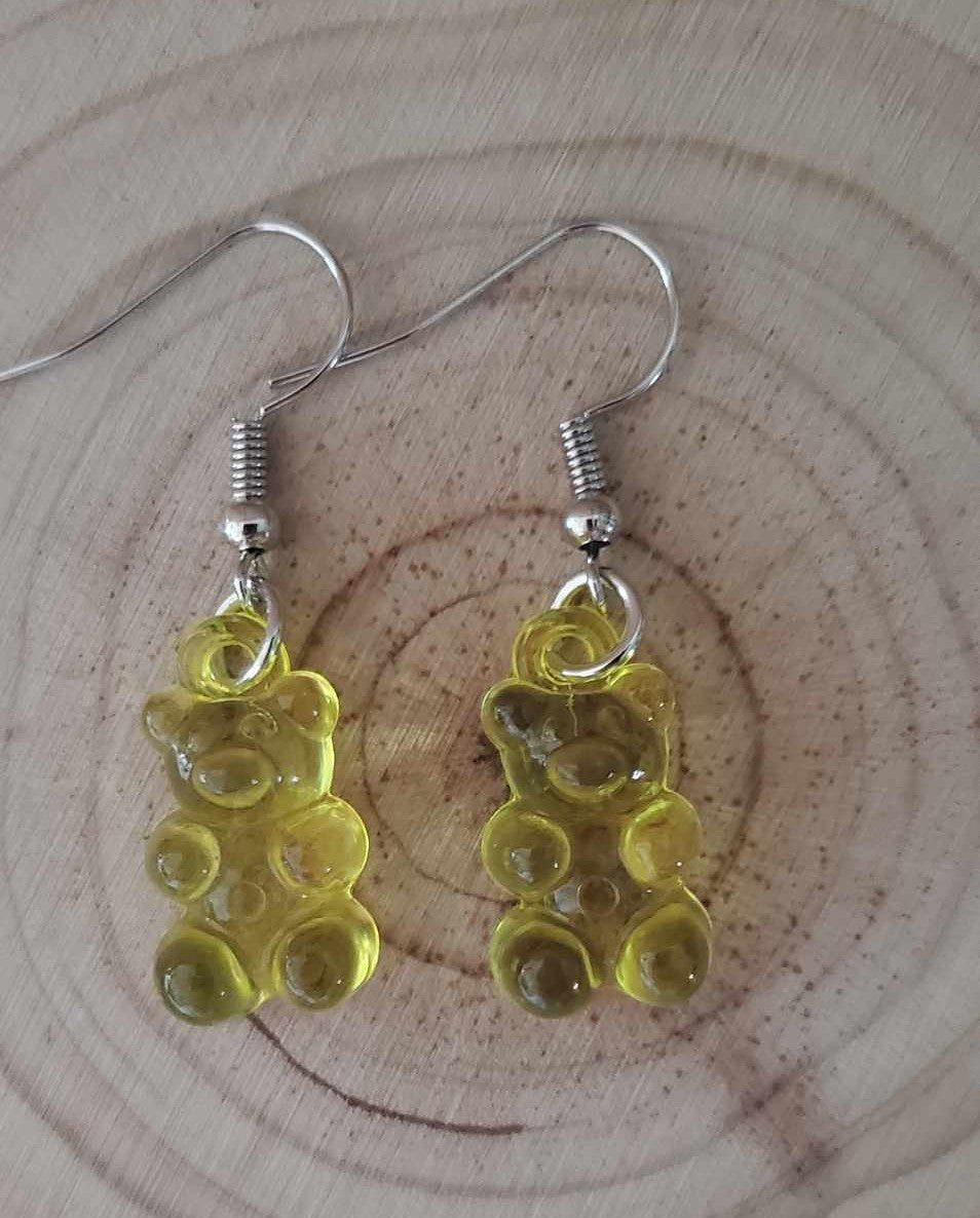 Boucles d'oreilles oursons jaunes