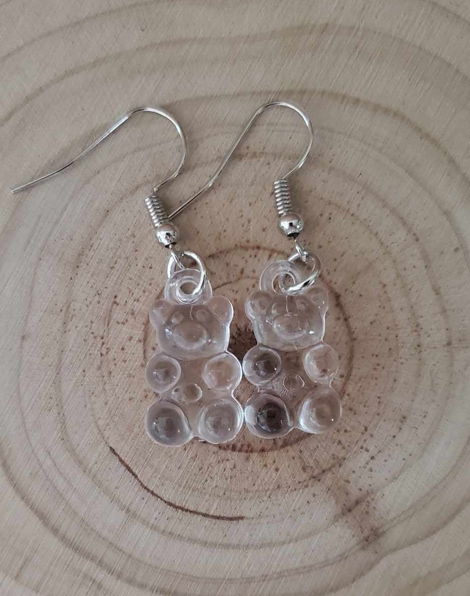 Boucles d'oreilles oursons transparents