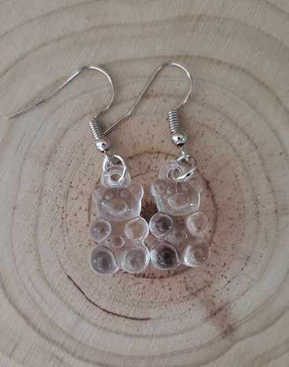 Boucles d'oreilles oursons transparents