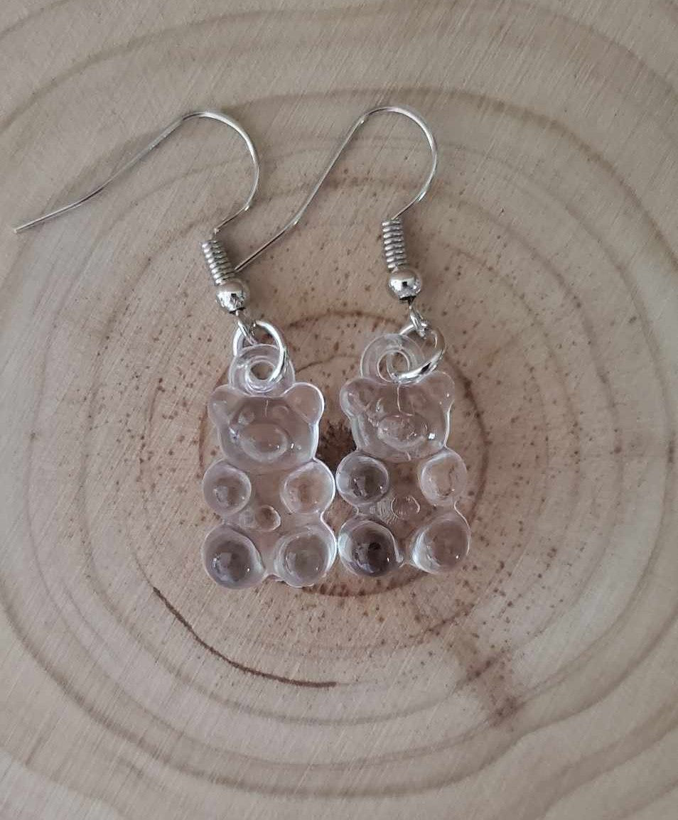 Boucles d'oreilles oursons transparents