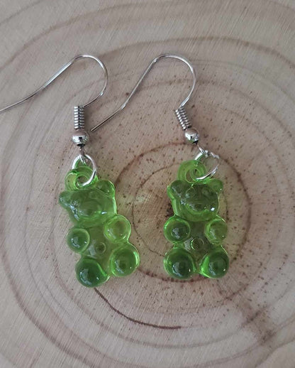 Boucles d'oreilles oursons verts